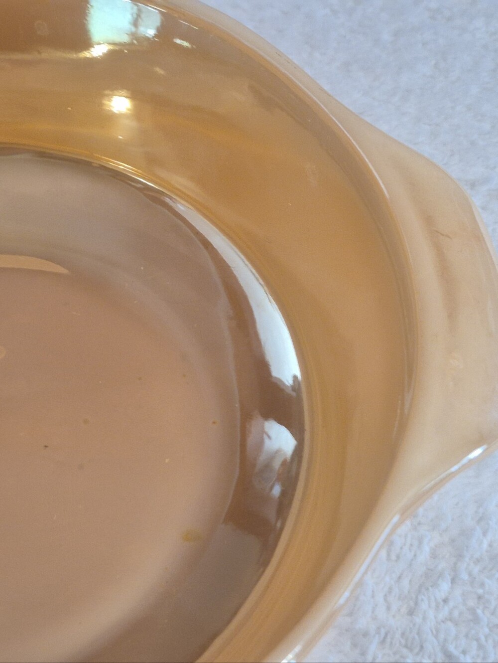 Vintage Anchor Hocking Fire-King Peach Lustre Casserole Dish - Picture 4 of 9